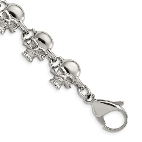 Stainless Steel Skull 8in Bracelet