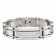 Stainless Steel CZs Brushed & Polished 8.5in Bracelet
