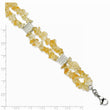 Stainless Steel Citrine Chip 7in w/ 1in ext. Bracelet