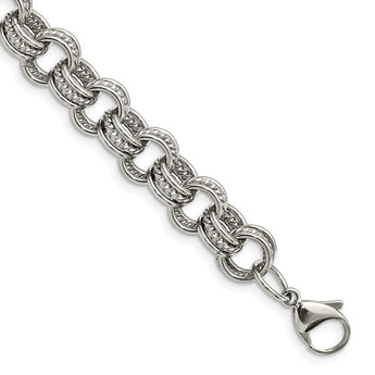 Stainless Steel Multiple Links 7.75in Bracelet