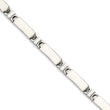 Stainless Steel White Enamel 7.5in Bracelet