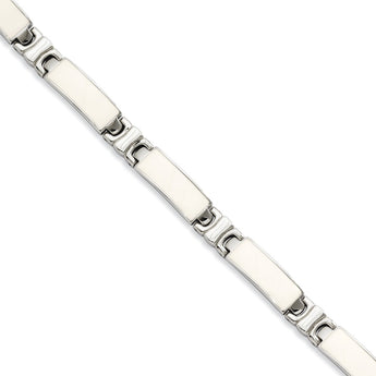 Stainless Steel White Enamel 7.5in Bracelet