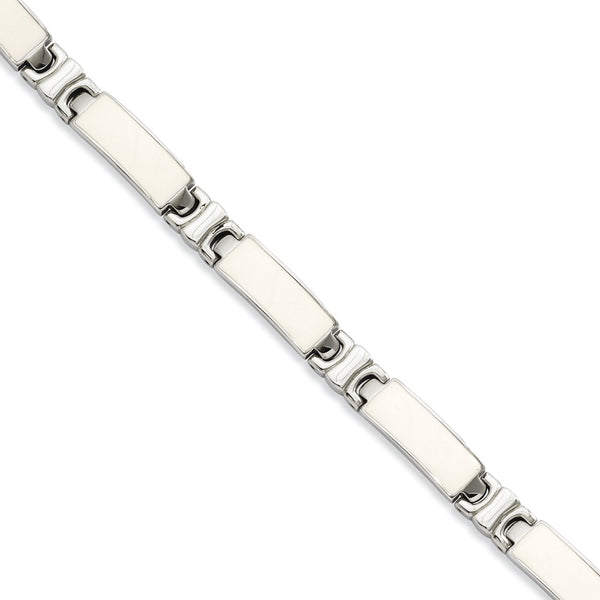 Stainless Steel White Enamel 7.5in Bracelet