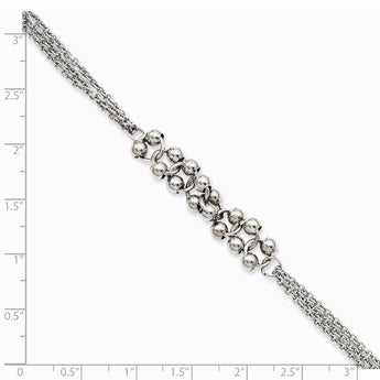 Stainless Steel Polished Beads 7.25in Bracelet