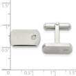 Stainless Steel Diamond Accent Cufflinks