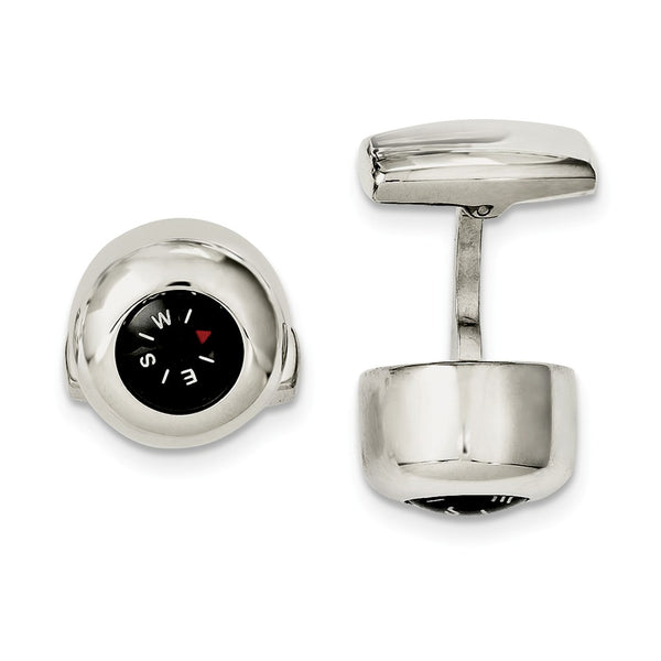 Stainless Steel Functional Compass Cufflinks