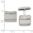 Stainless Steel Polished CZ Cufflinks