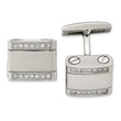 Stainless Steel Polished CZ Cufflinks