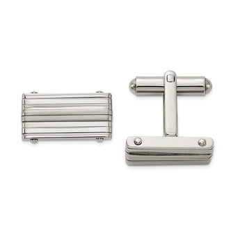 Stainless Steel Brushed and Polished Cufflinks