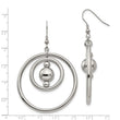 Stainless Steel Polished and Textured Shepherd Hook Earrings