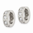 Stainless Steel Polished Crystal Clip Non Pierced Ear Cuffs