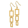 Stainless Steel Gold IP plated Rectangle Dangle Earrings