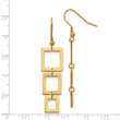 Stainless Steel Gold IP plated Rectangle Dangle Earrings