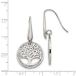 Stainless Steel Polished w/Preciosa Crystal Tree Shepherd Hook Earrings