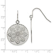 Stainless Steel Polished Cut-out Flower Shepherd Hook Earrings