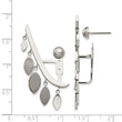 Stainless Steel Polished Front and Back Bar with Dangles Post Earrings