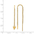 Stainless Steel Polished Yellow IP-plated Threader Triangle Dangle Earrings