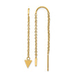 Stainless Steel Polished Yellow IP-plated Threader Triangle Dangle Earrings