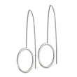 Stainless Steel Polished Circle Dangle Threader Earrings