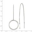 Stainless Steel Polished Circle Dangle Threader Earrings