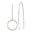 Stainless Steel Polished Circle Dangle Threader Earrings