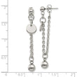 Stainless Steel Polished Chain Front and Back Post Dangle Earrings