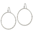 Stainless Steel Polished Hoop Dangle Shepherd Hook Earrings