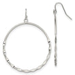 Stainless Steel Polished Hoop Dangle Shepherd Hook Earrings