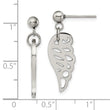 Stainless Steel Polished Wing Post Dangle Earrings
