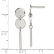 Stainless Steel Polished Discs Post Dangle Earrings