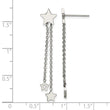 Stainless Steel Polished Stars Post Dangle Earrings
