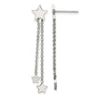 Stainless Steel Polished Stars Post Dangle Earrings