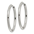 Stainless Steel Polished 3mm Hinged Hoop Earrings