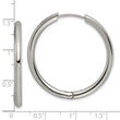 Stainless Steel Polished 3mm Hinged Hoop Earrings