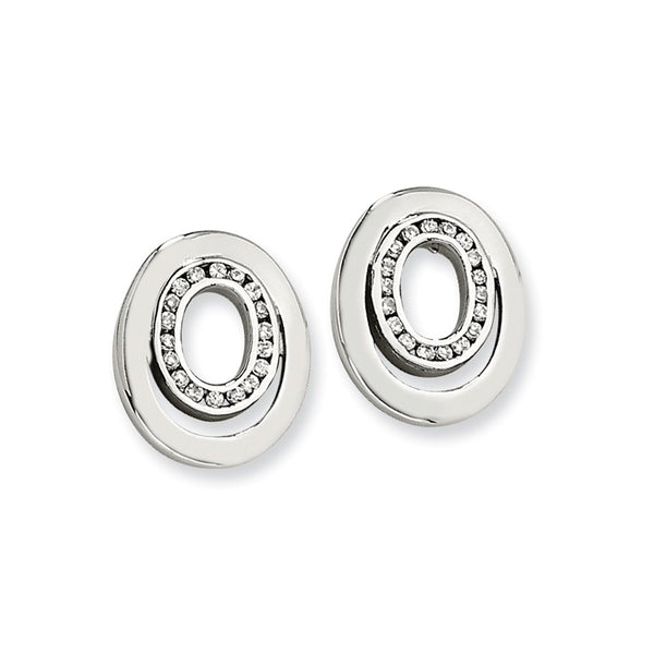 Stainless Steel CZ Earrings