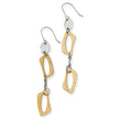 Stainless Steel Yellow IP-plated Square Link Earrings