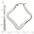 Stainless Steel Polished Diamond Shaped Hoop Earrings