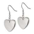 Stainless Steel Polished Heart Dangle Earrings