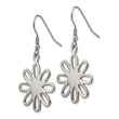 Stainless Steel Polished Large Flower Dangle Earrings
