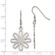 Stainless Steel Polished Large Flower Dangle Earrings