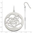 Stainless Steel Rose Cutout Dangle Earrings