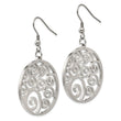 Stainless Steel Fancy Swirl Dangle Earrings