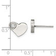 Stainless Steel CZ Polished Heart Post Earrings