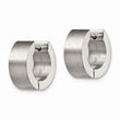 Stainless Steel Brushed Round Hinged Hoop Earrings
