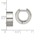 Stainless Steel Brushed Round Hinged Hoop Earrings