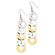 Stainless Steel Yellow IP-plated & Polished Circle Dangle Earrings