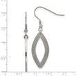 Stainless Steel Laser Cut Oval Dangle Earrings