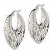 Stainless Steel 40mm Fancy Cutout Hoop Earrings