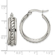 Stainless Steel 25mm Twisted Middle Hoop Earrings