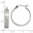 Stainless Steel Textured Hoop Earrings
